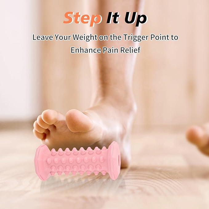 Plantar Fasciitis Relief,Foot Roller,Foot Massager Roller for Deep Tissue Muscle Massage,Portable Reflexology Tool-Pink