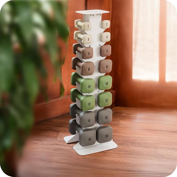 WeGym SafeGrip Dumbbells, Anti-Slip, Anti-Roll, Thick Handles, Free Weights, Square Dumbbells for Secure Workouts at Home, Weightlifting, and Personal Training