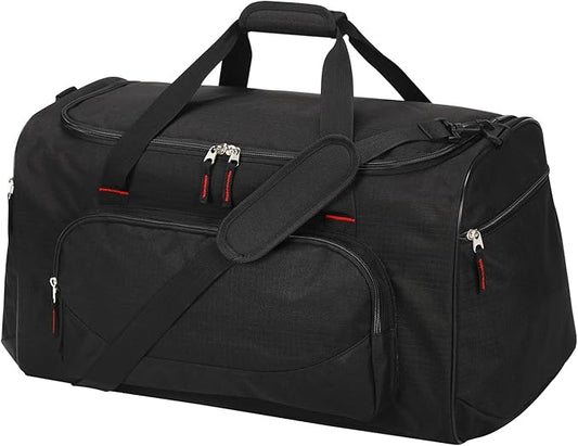 55L Sports Gym Duffle Bag for Men - 22 inch Large Duffel bag for Workout, Travel, Weekender, Fitness (Black)