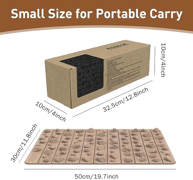 Portable Foot Massager Mat, Acupressure Mat for Feet, Reduce Plantar Tension Promote Blood Circulation, Small Reflexology Mat for Long Sitting, Anti Fatigue Office Standing Desk Mat