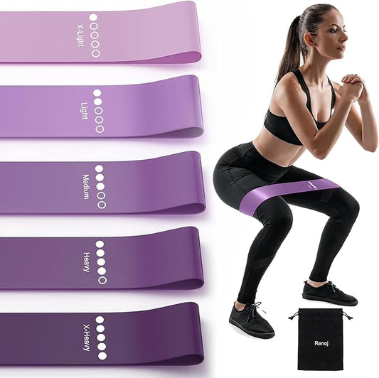 Resistance Bands for Working Out, Elastic Exercice Loop Bands for Physical Therapy, Yoga Starter Set of Stretch Bands for Booty Legs, Pilates Flexbands