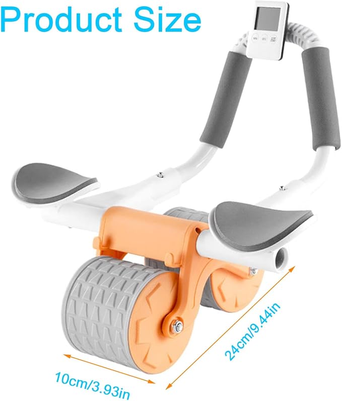 2025 New Ab Roller Wheel with Knee Mat &Timer, Automatic Rebound Abdominal Wheel, Ab Abdominal Exercise Roller with Elbow Support, Abs Workout Equipment Ab Exercise Roller for Women Men