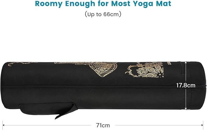 Gonex Yoga Mat Bag, Yoga Mat Carrier Full-Zip Exercise Yoga Mat Carry Bag for Women Men with 2 Multi-Functional Storage Cargo Pockets Extra Wide Adjustable Shoulder Strap