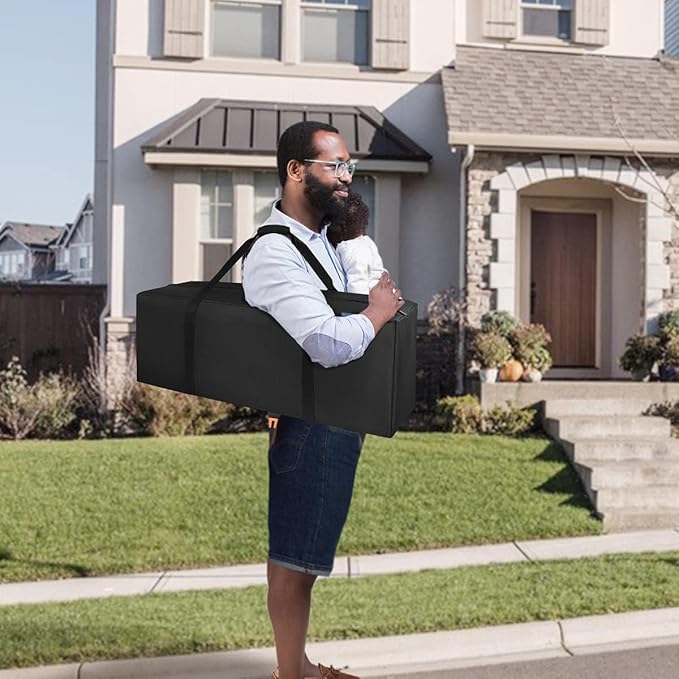 COOLBEBE 32" Sports Duffle Bag - 73L Large Travel Duffel Luggage Bag with Upgrade 2-way Lockable Zippers, Sturdy & Water Resistant, Black