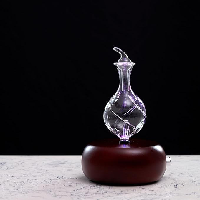 Radiance Nebulizing Diffuser for Essential Oil Aromatherapy - Dark Colored Wood Base