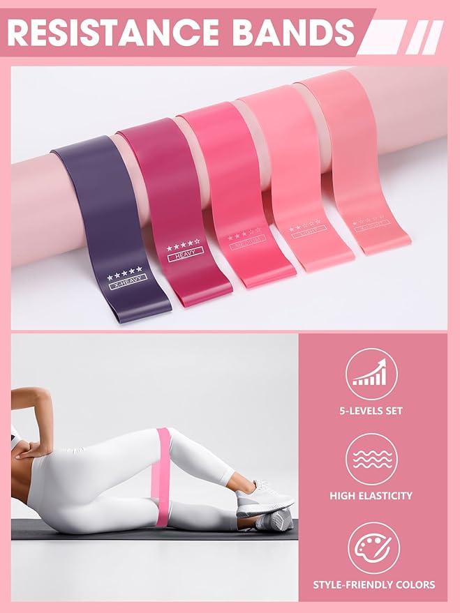 Pilates Ring Set for Home Workout, Pilates Essentials Kit for Women, [12'' Fitness Circle, Pilates Balls, Resistance Bands] Starter Set for Yoga, Exercise, Toning and Flexibility