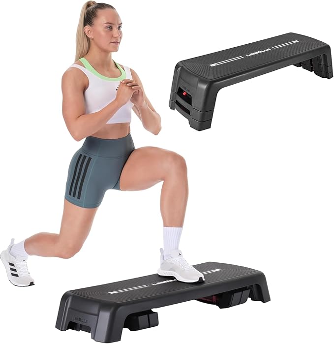 Les Mills™ SMARTSTEP™ Adjustable Dual Purpose Cardio and Strength Step Platform System with Built In Risers