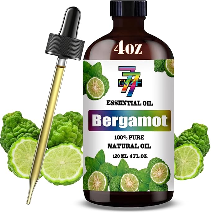 Bergamot Essential Oil (4 oz/120 ml) — Bergamot Oils for Aromatherapy, diffusers, humidifiers, Home fragrances, DIY Skincare, soap Making, DIY Candle, Relaxation, Yoga, and Meditation