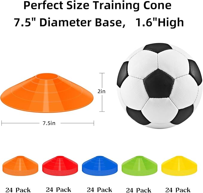 60/120 Pack Agile Soccer Cones with Portable Bags & Brackets,Sports Cones,Cone Sport,Agile Soccer Cones Used for Football Training…