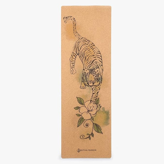 Shakti Warrior Cork Yoga Mat - Artist Designed, Premium Printed Eco-Friendly Non-Slip mat, Great for Regular & Hot Yoga, Pilates, Workouts 72 inch x 24 inch x 3mm Thick