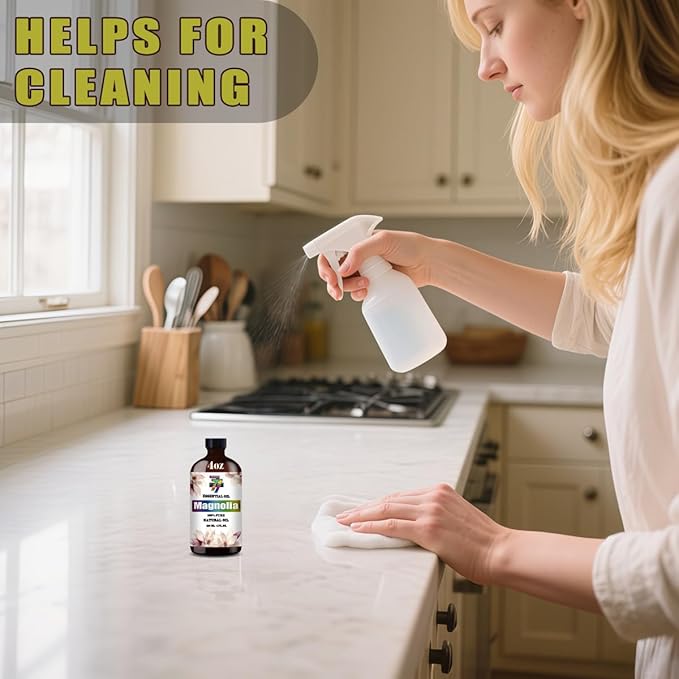 Magnolia Essential Oil (4 oz/120 ml) — Magnolia Oils for Aromatherapy, diffusers, humidifiers, Home fragrances, DIY Skincare, soap Making, DIY Candle, Relaxation, Yoga, and Meditation