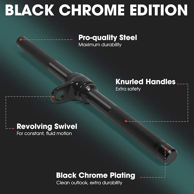 Yes4All Cable Machine Attachment, Row Handles, Tricep Rope, Straight Bar, V Bar, LAT Pulldown Accessories Load 880 LB for Home Gym