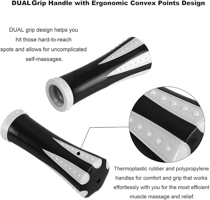 Yansyi Muscle Roller Stick for Athletes - Body Massage Roller Stick - Release Myofascial Trigger Points Reduce Muscle Soreness Tightness Leg Cramps & Back Pain for Physical Therapy & Recovery (White)