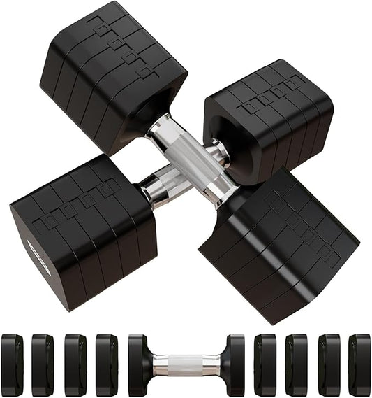 15LB 20LB 40LB 50LB Adjustable Dumbbell Set Free Weights Dumbbells Set for Women Men Hand Weights Sets Adjust Dumbbell Weight Sets for Home Gym Exercise Workout Strength Training Equipments