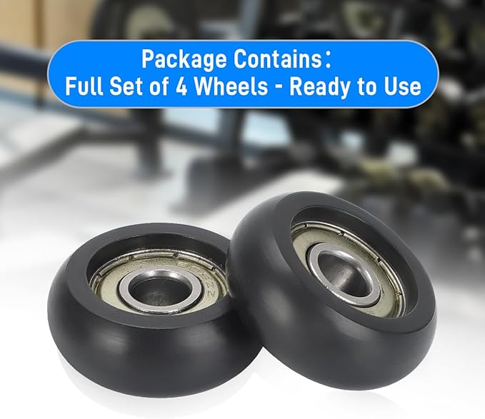 Replacement Roller Wheels For Aero Pilates Reformer Set of 4, Easy to Install, Smooth & Quiet Glide