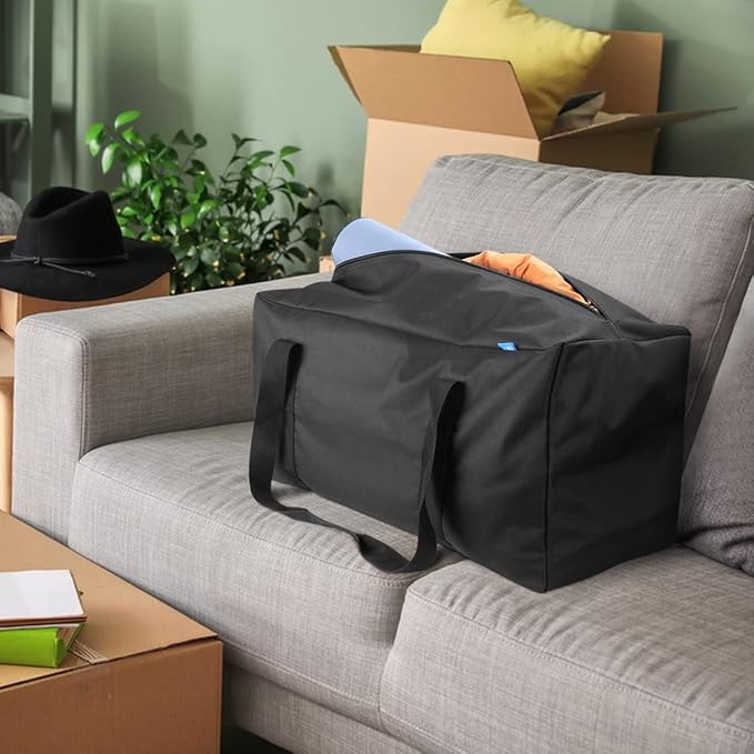 COOLBEBE 24" Sports Duffle Bag - 53L Travel Duffel Tote Bag with Upgrade Zipper Weekender Overnight, Sturdy & Water Resistant Camping duffle (2Pack Black)