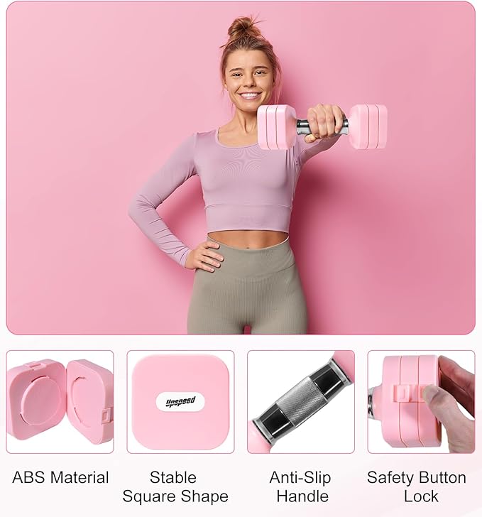 15LB 20LB 40LB 50LB Adjustable Dumbbell Set Free Weights Dumbbells Set for Women Men Hand Weights Sets Adjust Dumbbell Weight Sets for Home Gym Exercise Workout Strength Training Equipments