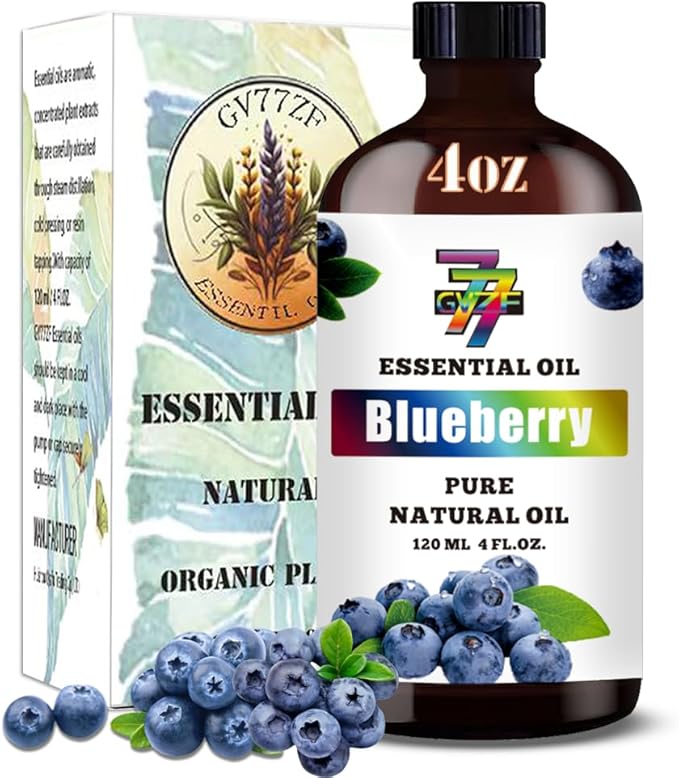 Blueberry Essential Oil (4 oz/120 ml) — Blueberry Oils for Aromatherapy, diffusers, humidifiers, Home fragrances, DIY Skincare, soap Making, DIY Candle Making, Relaxation, Yoga, and Meditation