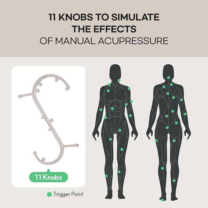 HuBDIC HubiCare Massage Stick, Trigger Point Cane, Body Deep Tissue, Handheld Back, Neck, Shoulder, Leg and Feet, Muscle Release Tool Self Massage Hook Cane for Women & Men (Dark Green)