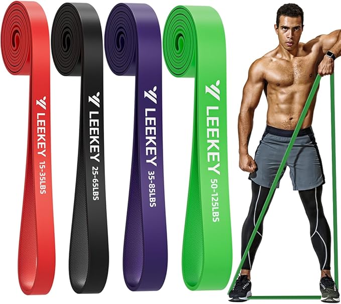 LEEKEY Resistance Band Set, Pull Up Assist Bands - Stretch Resistance Band Exercise Bands - Mobility Band Powerlifting Bands for Men and Woman Resistance Training, Physical Therapy,Home Workouts