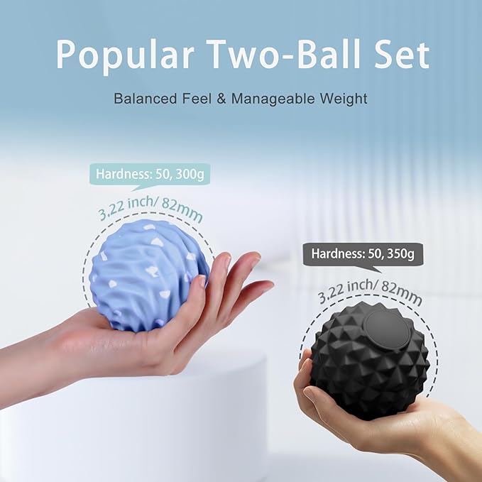 Large Massage Lacrosse Balls for Myofascial Release - Yoga Deep Tissue Massage,Trigger Point Therapy, Foot Plantar Fasciitis,Muscle Knots, Muscle Soreness Massager Balls(2 Pack)