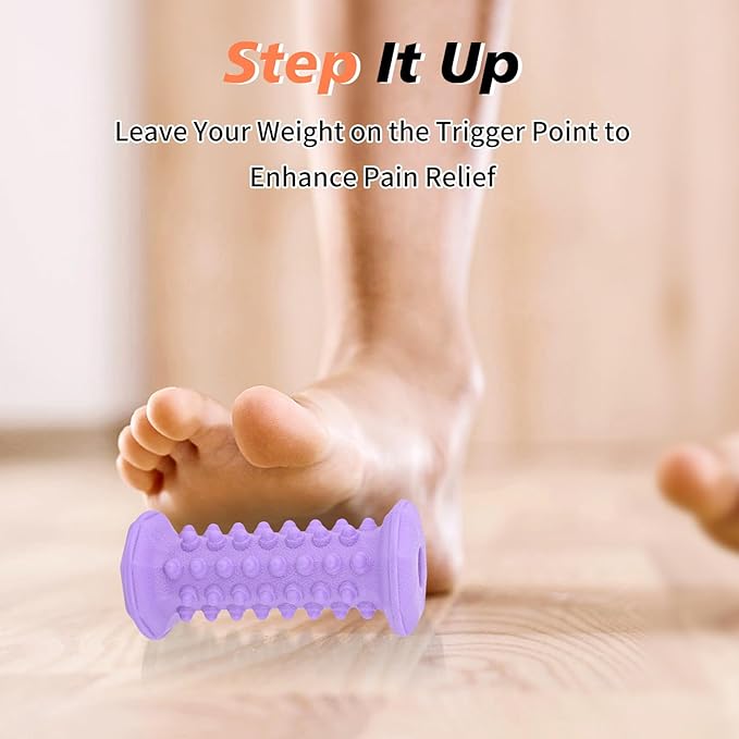 Plantar Fasciitis Relief,Foot Roller,Foot Massager Roller for Deep Tissue Muscle Massage,Portable Reflexology Tool-Purple