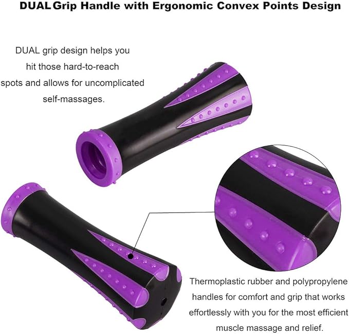 Yansyi Muscle Roller Stick for Athletes - Body Massage Roller Stick - Release Myofascial Trigger Points Reduce Muscle Soreness Tightness Leg Cramps & Back Pain for Physical Therapy & Recovery (Purple)