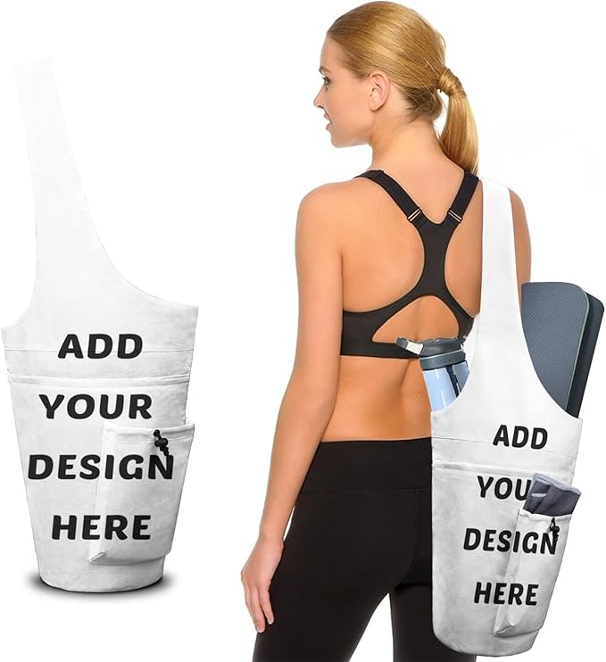 Yoga Mat Bag - Large Opening Long Tote Yoga Mat Carrier Holder Bag with Waterproof Wet Zipper Pocket and Drawstring Water Bottle Pocket - Yoga Bag Fit Most Size Mats