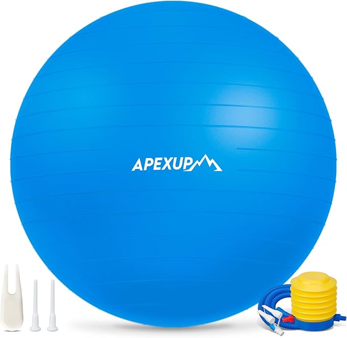 APEXUP Yoga & Pilates Ball - Anti Slip Heavy Duty Gym Ball for Fitness, Balance & Core Workout