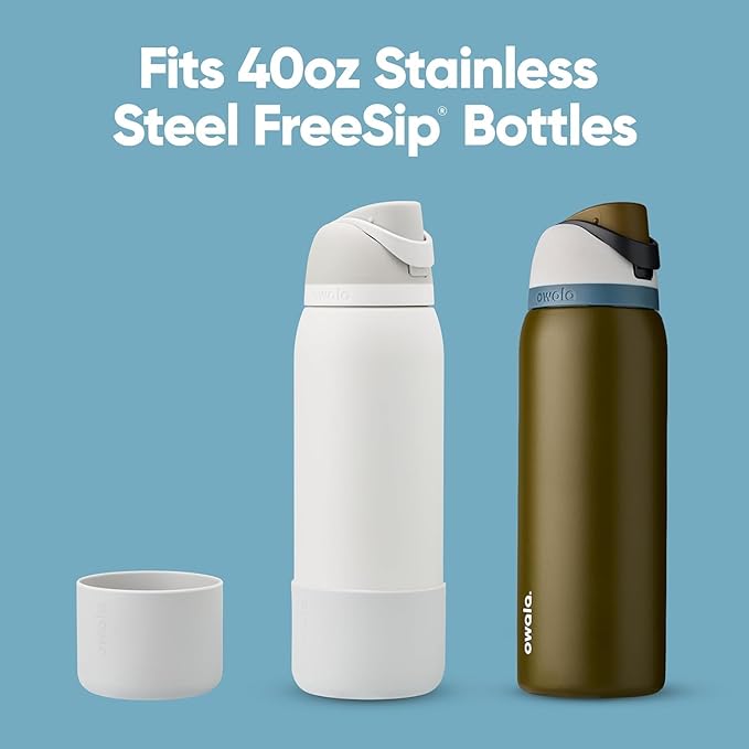 Owala Silicone Water Bottle Boot, Anti-Slip Protective Sleeve for Water Bottle, Protects FreeSip and Flip Stainless Steel Water Bottles, 40 Oz, Black