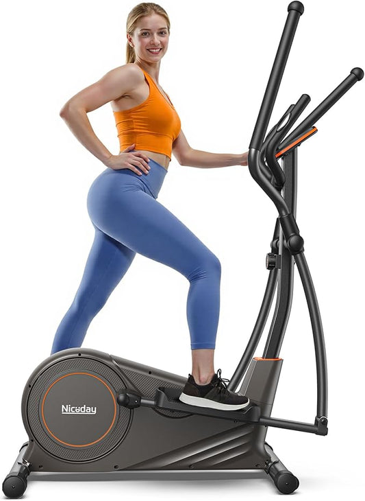 Niceday Elliptical Machine, Elliptical Exercise Machine for Home with Hyper-Quiet Magnetic Driving System, Elliptical Trainer with 15.5IN & 20IN Stride, 16 Resistance Levels, 500LBS Loading Capacity
