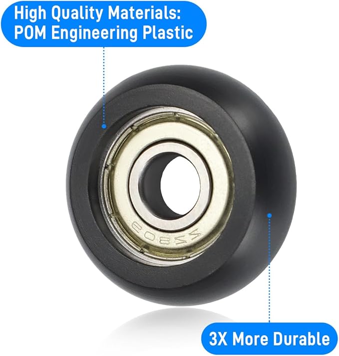 Replacement Roller Wheels For Aero Pilates Reformer Set of 4, Easy to Install, Smooth & Quiet Glide