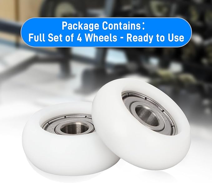 Replacement Roller Wheels For Aero Pilates Reformer Set of 4, Easy to Install, Smooth & Quiet Glide