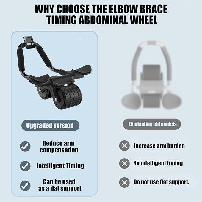 Uota Elbow Support Automatic Rebound Abdominal Wheel，Ab Roller for Abdominal Exercise Machine，Abs Workout Equipment，Dolly Core Strengthening Trainer Fitness Belly Training