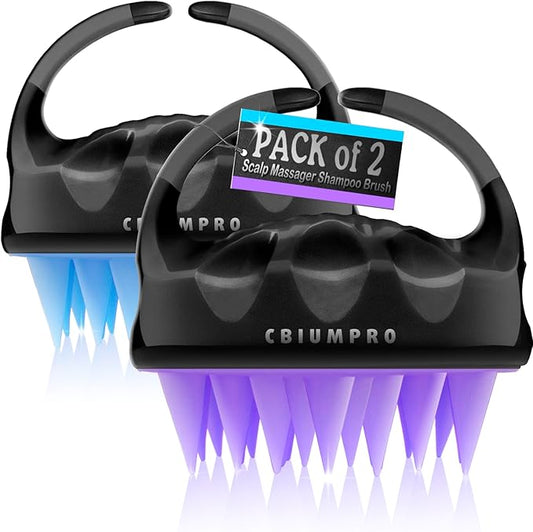 Cbiumpro 2-Pack Scalp Massager Shampoo Brush, Ultra Soft Silicone Scalp Scrubber Exfoliator Brush for Hair Growth & Dandruff Removal - 100% Fit All Hair Types