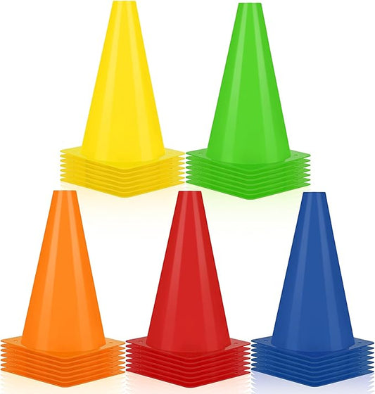 30 Pieces 9 Inch Traffic Cones Plastic Sport Agility Training Safety Cones Soccer Practice Equipment for Basketball Football Drills Exercise, Outdoor Activity and Events