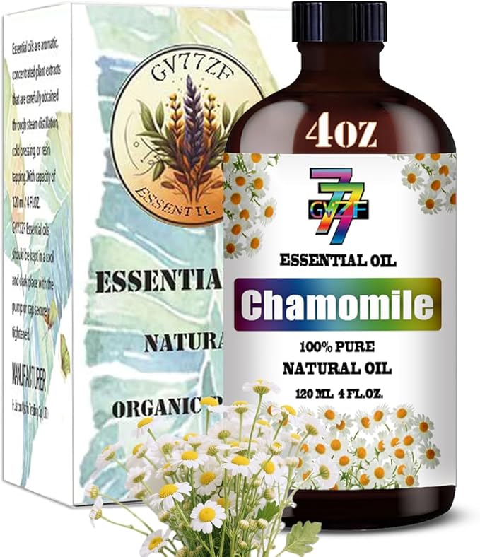 Chamomile Essential Oil (4 oz / 120 ml) – Chamomile Oils for diffusers, humidifiers, Home Baths, Cleaning Products, Yoga, DIY Soaps and DIY Scented Candles