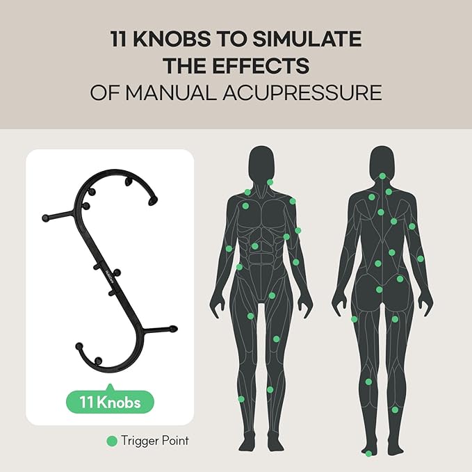 HuBDIC HubiCare Massage Stick, Trigger Point Cane, Body Deep Tissue, Handheld Back, Neck, Shoulder, Leg and Feet, Muscle Release Tool Self Massage Hook Cane for Women & Men (Black)