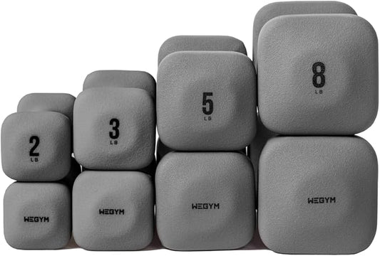 WeGym SafeGrip Dumbbells, Anti-Slip, Anti-Roll, Thick Handles, Free Weights, Square Dumbbells for Secure Workouts at Home, Weightlifting, and Personal Training