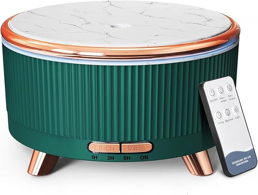 500ML Essential Oil Diffuser: Ultrasonic Aroma Diffuser with Remote Control for Spa Hotel Yoga Room - Humidifier for Bedroom with 7-Color Night Lights & Auto Shut-Off for Nursery/Women Home Relaxation