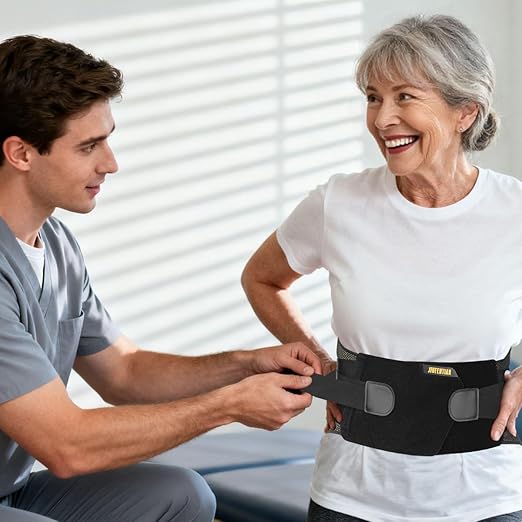 Copper Back Brace for Women & Men with Support System-Back Brace for Lower Back Pain Relief, Herniated Disc-Back Support Belt for Lifting, Sitting, Working, Muscle Strain & Recovery(Large)