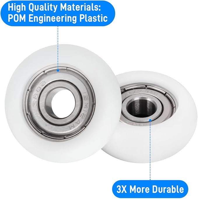 Replacement Roller Wheels For Aero Pilates Reformer Set of 4, Easy to Install, Smooth & Quiet Glide