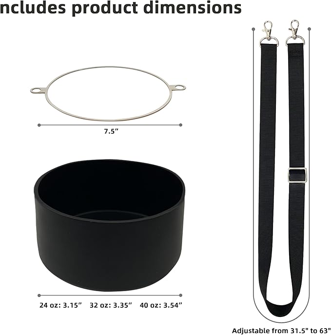 Silicone Boot Set for Owala Water Bottle 24 oz, 32 oz, 40 oz - Includes Non-Slip Sleeve, Shoulder Strap & Handle Strap, Perfect Owala Accessories, Fits Owala Tumbler, Owala FreeSip, Candy Coated