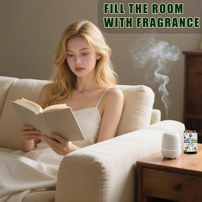 Gardenia Essential Oil (4 oz/120 ml) — Gardenia Oils for Aromatherapy, diffusers, humidifiers, Home fragrances, DIY Skincare, soap Making, DIY Candle, Relaxation, Yoga, and Meditation