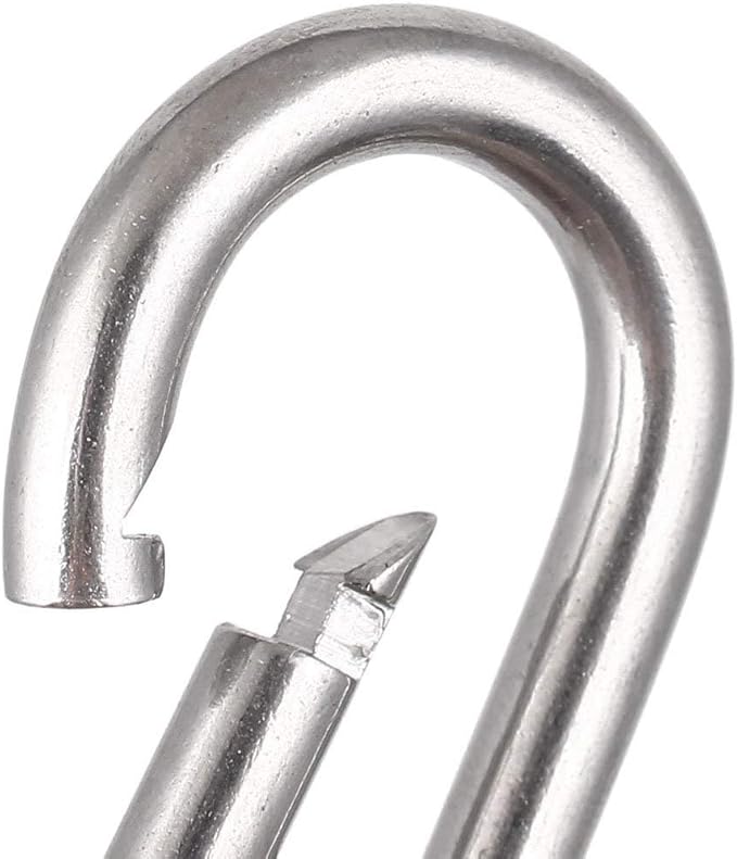 3.1 Inch M8 Steel Spring Snap Hook, Holds to 396lb/180kg (Max) for Gym,Exercise Machine, Heavy Duty Clip Keychainr, Set of 4