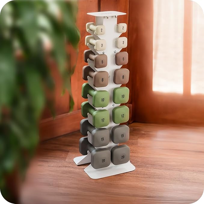 WeGym SafeGrip Dumbbells, Anti-Slip, Anti-Roll, Thick Handles, Free Weights, Square Dumbbells for Secure Workouts at Home, Weightlifting, and Personal Training