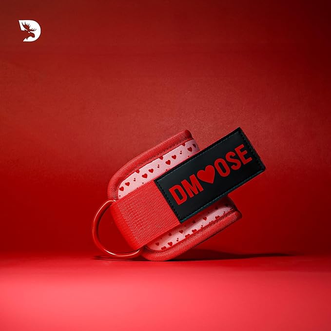 DMoose Ankle Strap for Cable Machine - One Size Fit with Premium Padding, Workout Kickback Ankle Cuffs, Ankle Bands for Working Out, Booty Workouts, Leg Extension, Hip Abductors & Lower Body Exercises