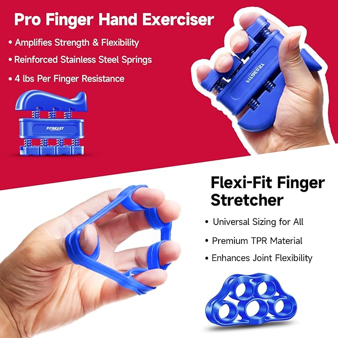 FitBeast Grip Strengthener Forearm Strengthener Hand Grips Strengthener Kit - 5 Pack Adjustable Resistance