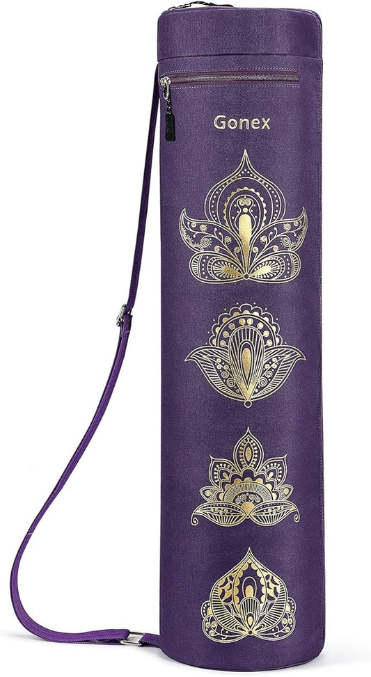 Gonex Yoga Mat Bag, Yoga Mat Carrier Full-Zip Exercise Yoga Mat Carry Bag for Women Men with 2 Multi-Functional Storage Cargo Pockets Extra Wide Adjustable Shoulder Strap