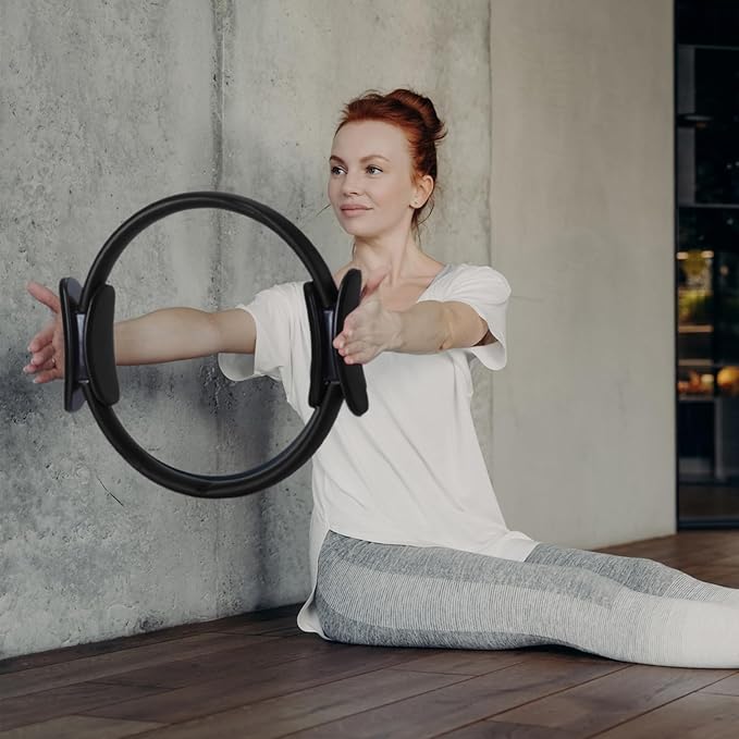 Syhood Pilates Ring 11. 81 Inch Pilates Circle Yoga Ring Magic Lightweight Flexible Workout Equipment for Fitness Physical Therapy Resistance Exercise Arms Legs